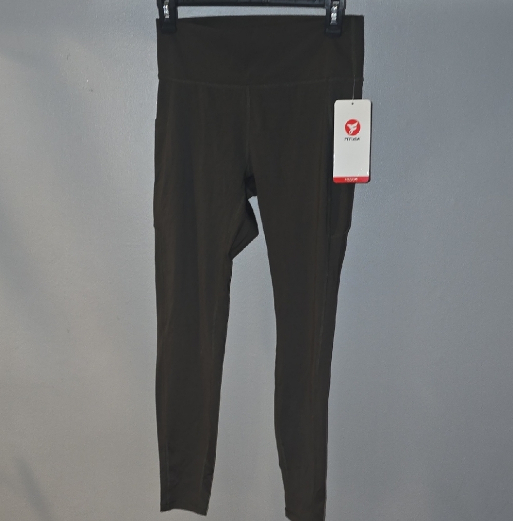 Women's Fit USA Olive Green Pocket Leggings M